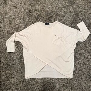 fab'rik Cream Scoop Neck Pocket Sweater